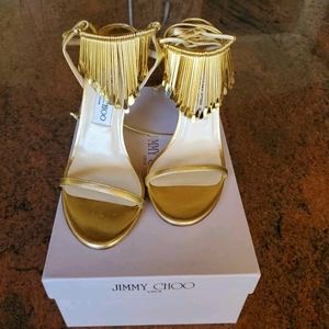 NIB Jimmy Choo Gold Sandals 38